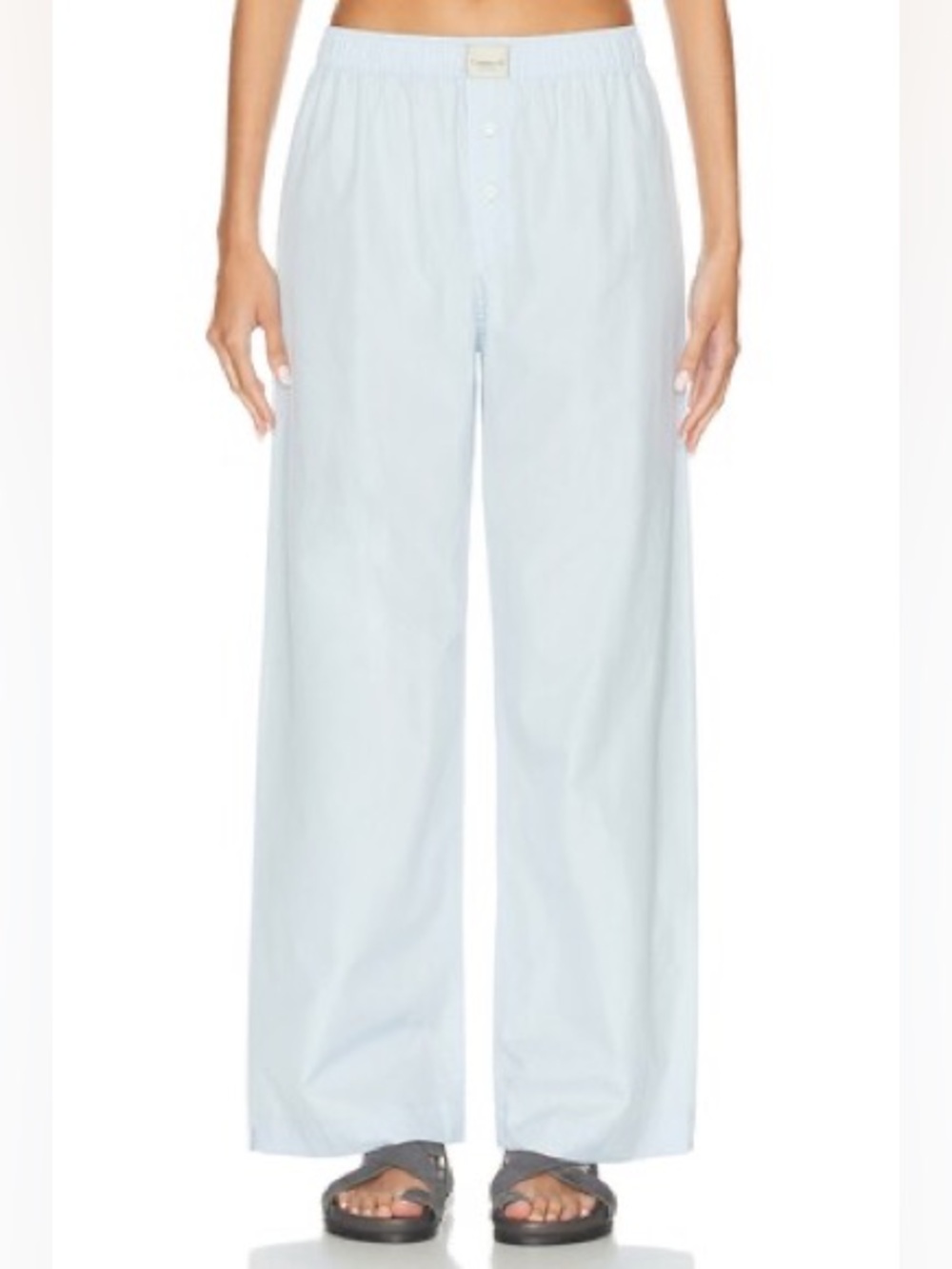 Comme Si La Boxer Alta Pant Poplin Cotton Light Blue Size Small Nwt — image 6 of 8